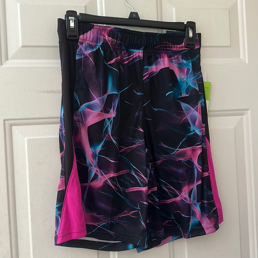 DSG Boys’ Embossed Training Shorts: BLACK/PINK/BLUE: NWT: SZ L